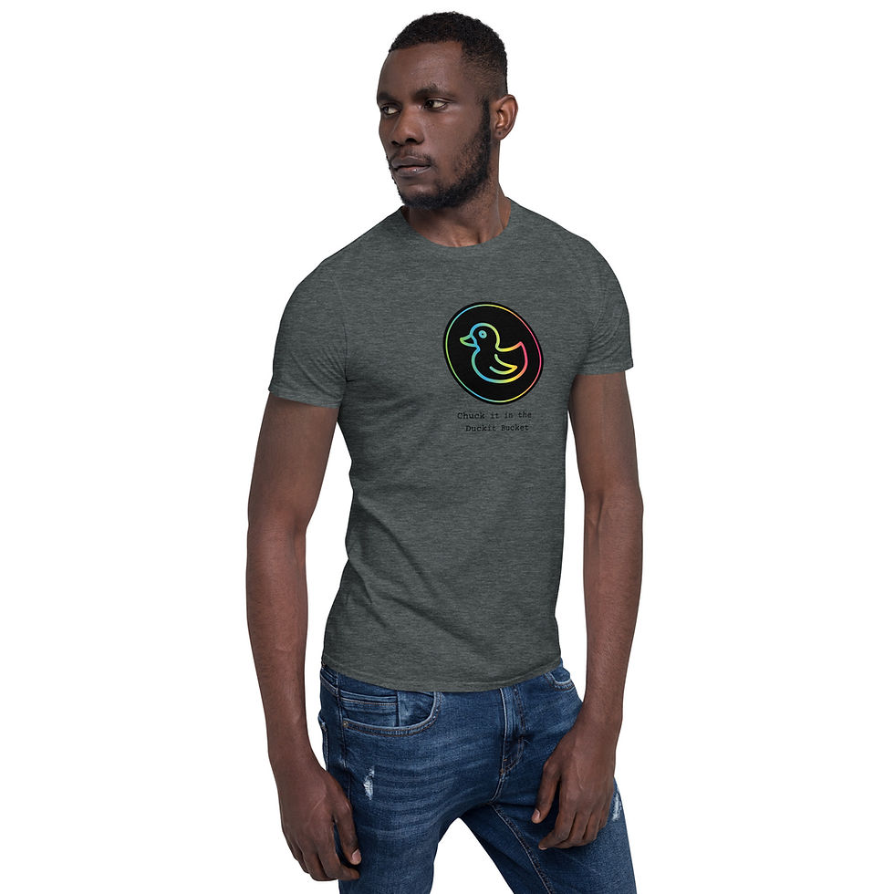 Thumbnail: Chuck it in the Duckit Bucket Short-Sleeve Unisex T-Shirt black ink