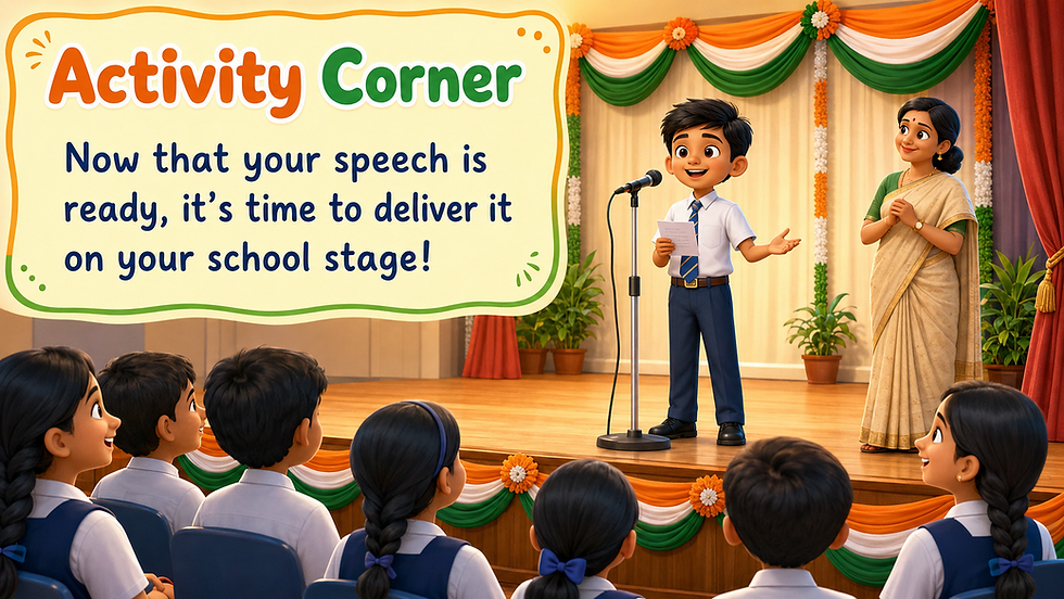 Your speech for Independence Day is ready