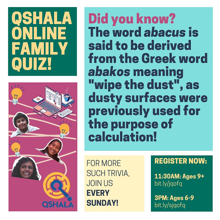 QShala Online Family Quiz | Grade 4 and above