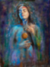 Blue Fairy- Oil painting on Treated board. An enigmatic piece, blending modern techniques with classical, realistic touches. The semi-mystical figure gazes pensively, expressing a wish or enchantment, while a mysterious golden chain adds precision and contrast to the sense of freedom in the painting.

​

Artist: Samuel

Original size: 80 by 60 cm