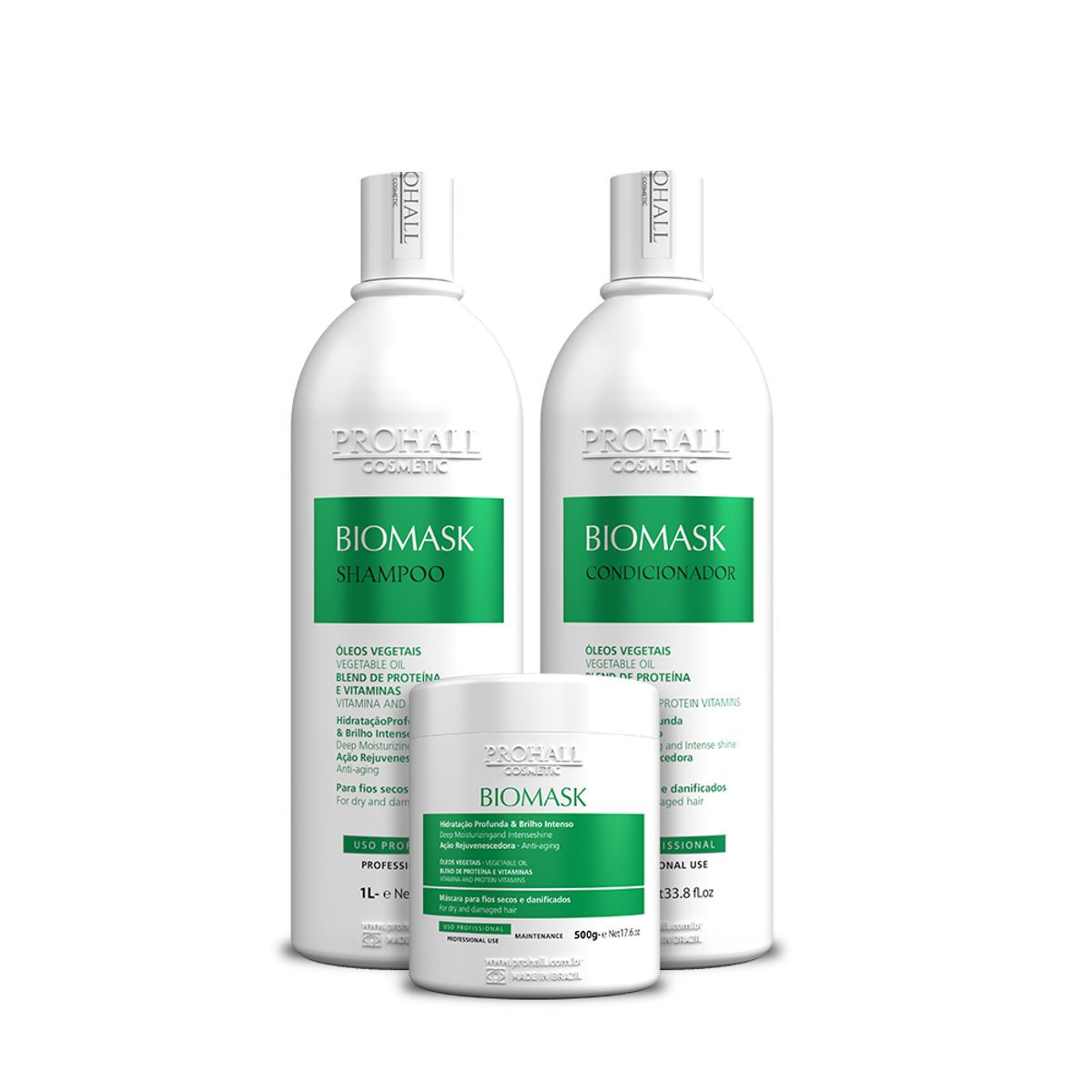 Kit Ultra Hidratante Biomask Máscara 300g - Prohall