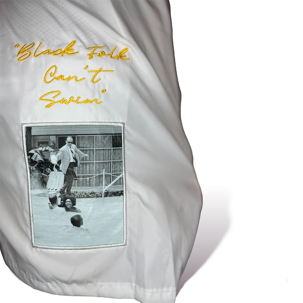 Thumbnail: “Black Folks Can't Swim” Swimming Trunks 