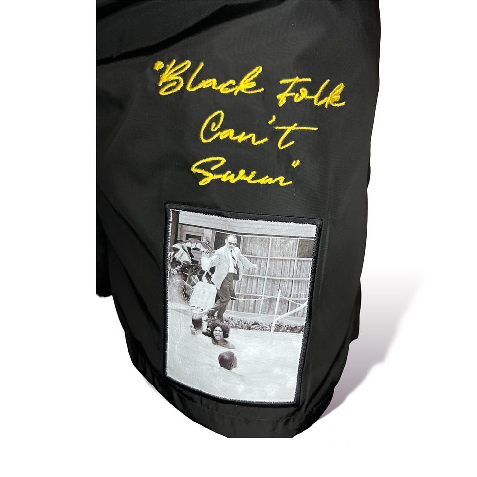 Thumbnail: “Black Folks Can't Swim” Swimming Trunks 
