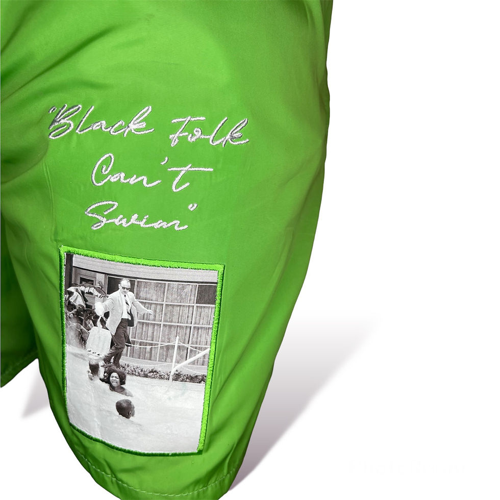 Thumbnail: “Black Folks Can't Swim” Swimming Trunks 