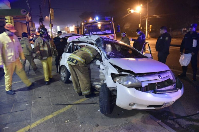 Un herido tras violento choque sobre ruta II