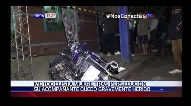 Motociclista muere tras persecución