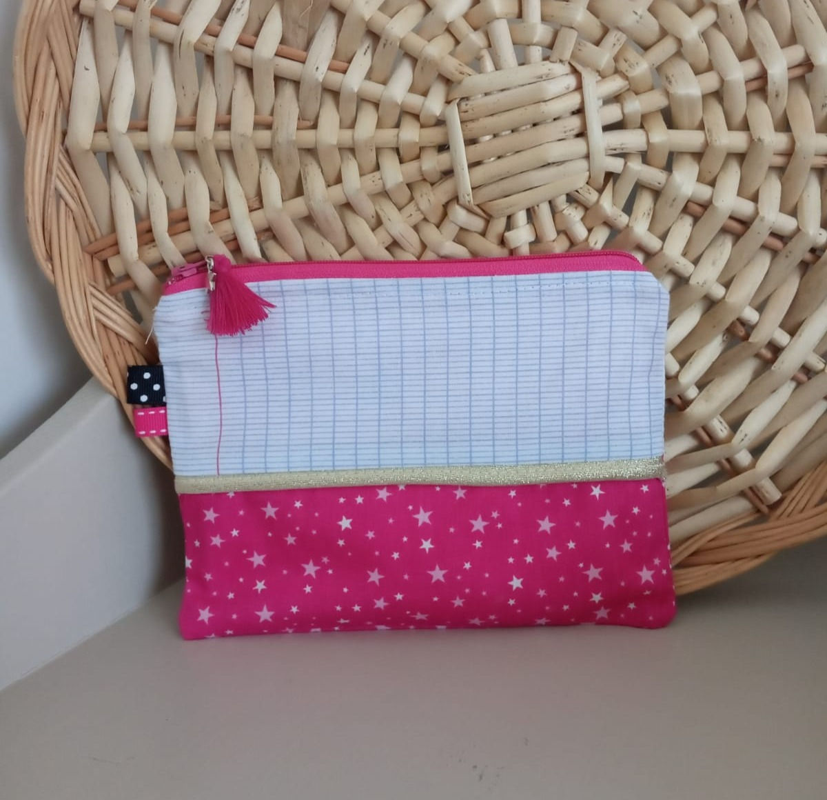 Trousse rose personnalisable