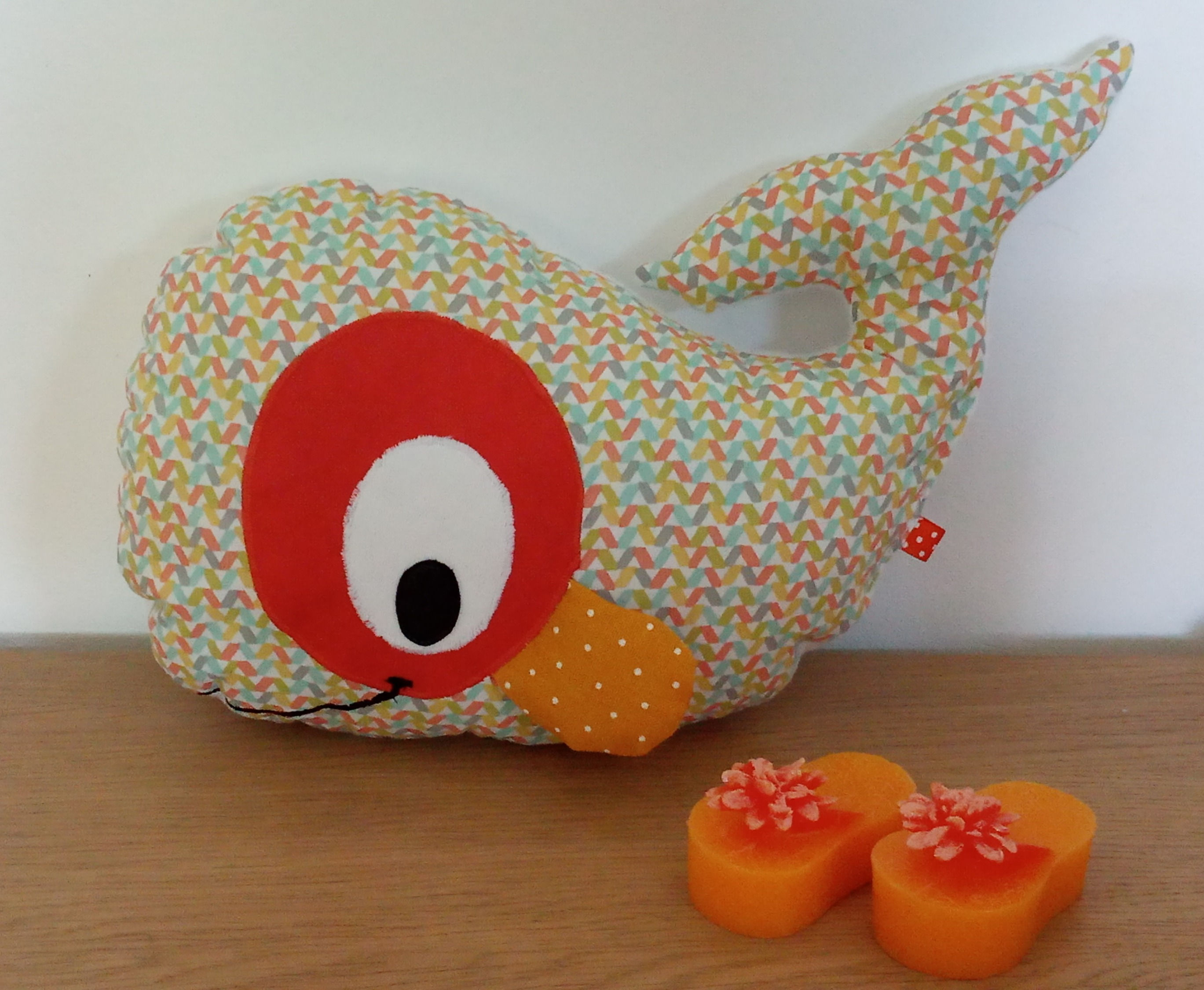 Coussin doudou "Dorie la baleine"