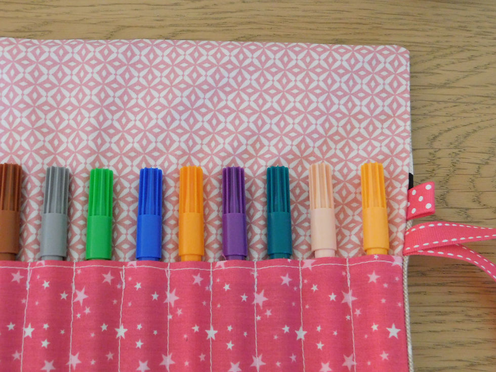 Miniature : Trousse roulée "Panda" pour 12 crayons ou feutres