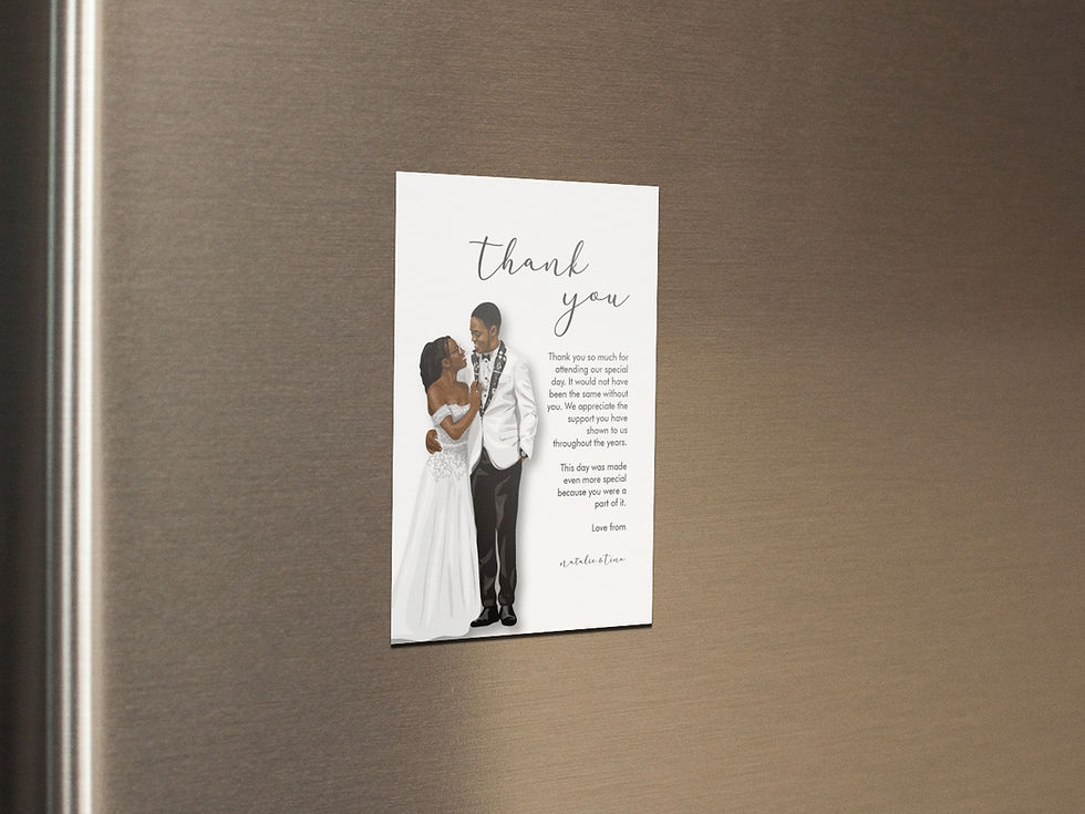 Illustrated Wedding Thank You Magnet - Traditional