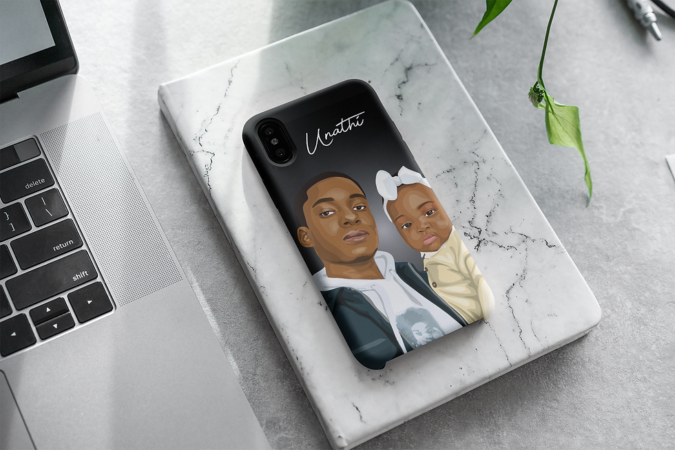 Thumbnail: Personalised Illustrated Tough Phone Case for Him