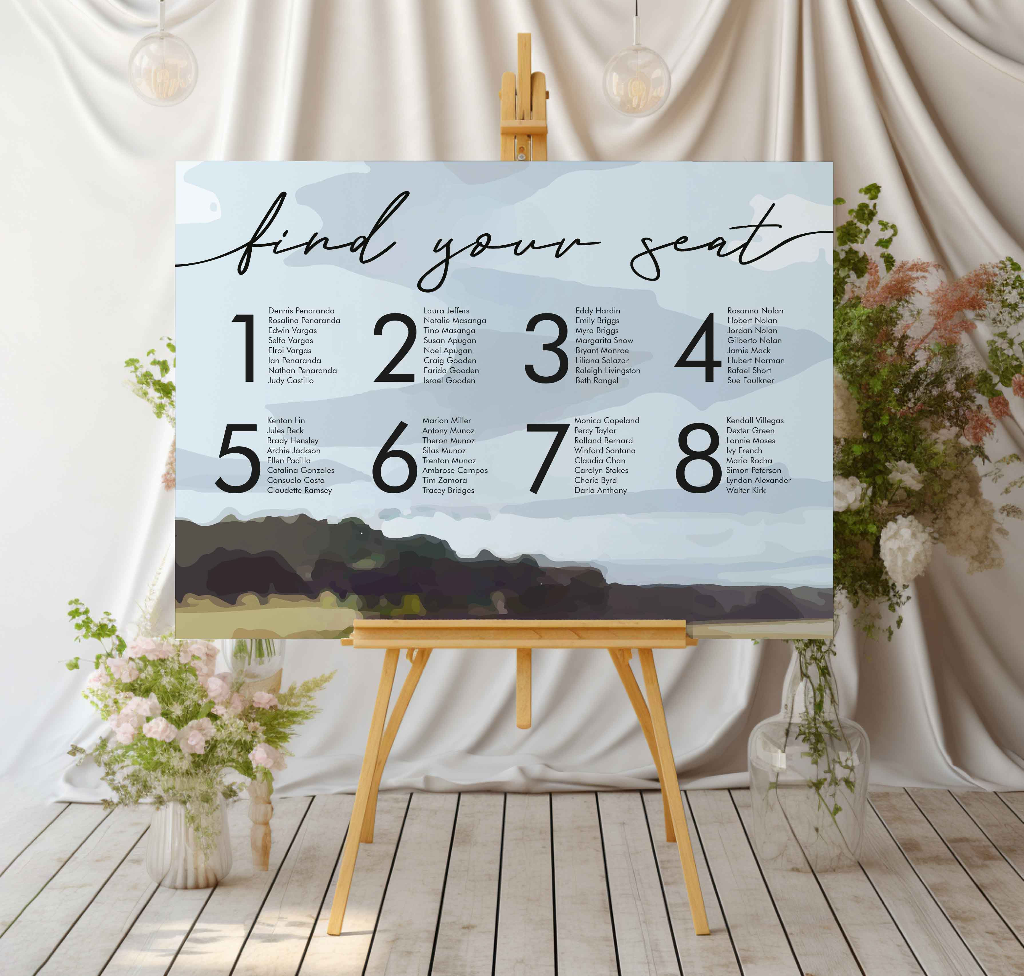 Snapshot In Time Illustrated Wedding Seating Plan