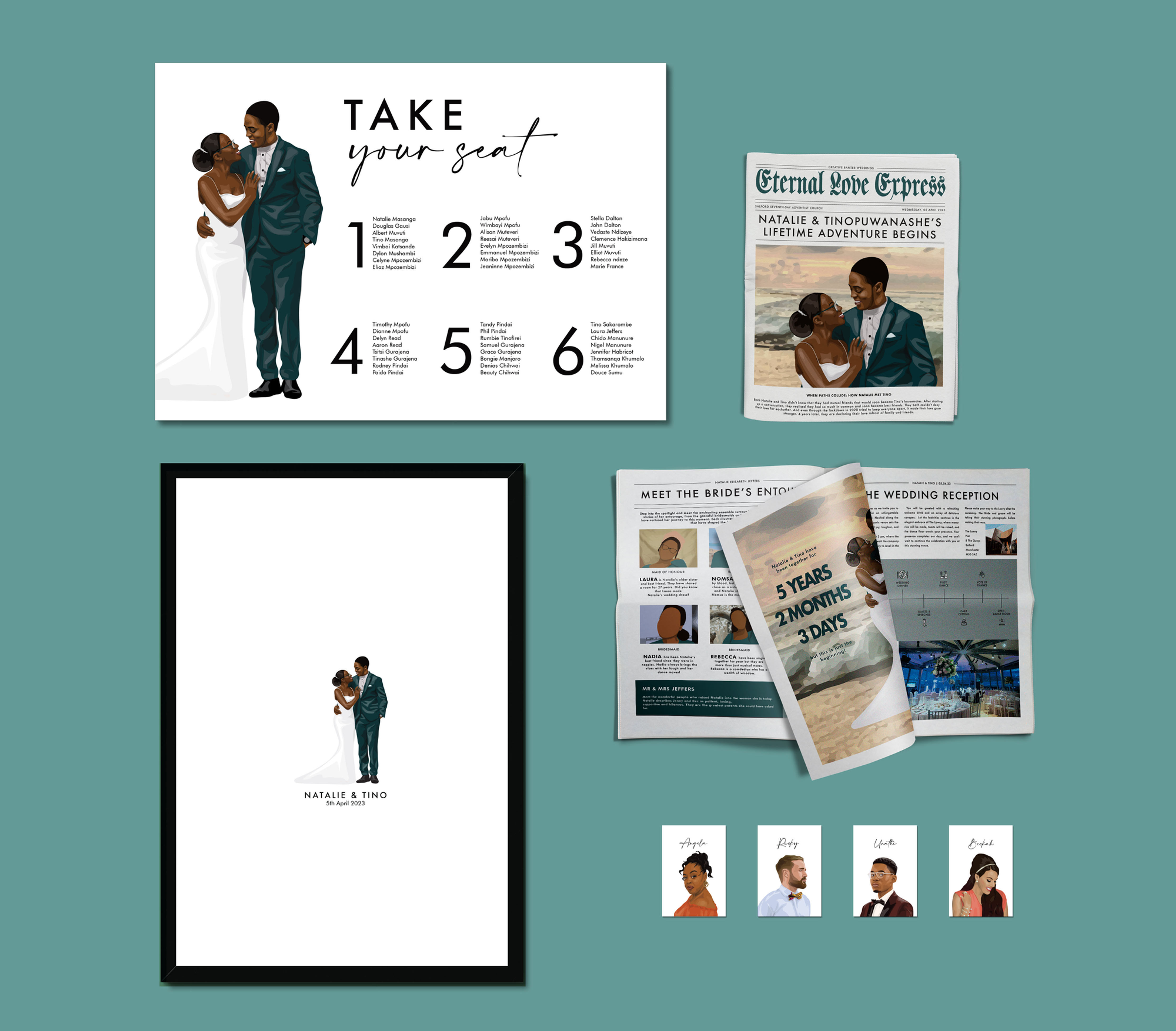 Luxury Signature Wedding Reception Stationery Bundle