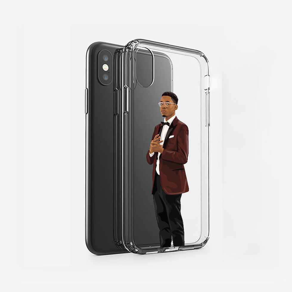 Thumbnail: Personalised Illustrated Clear Phone Case for Him