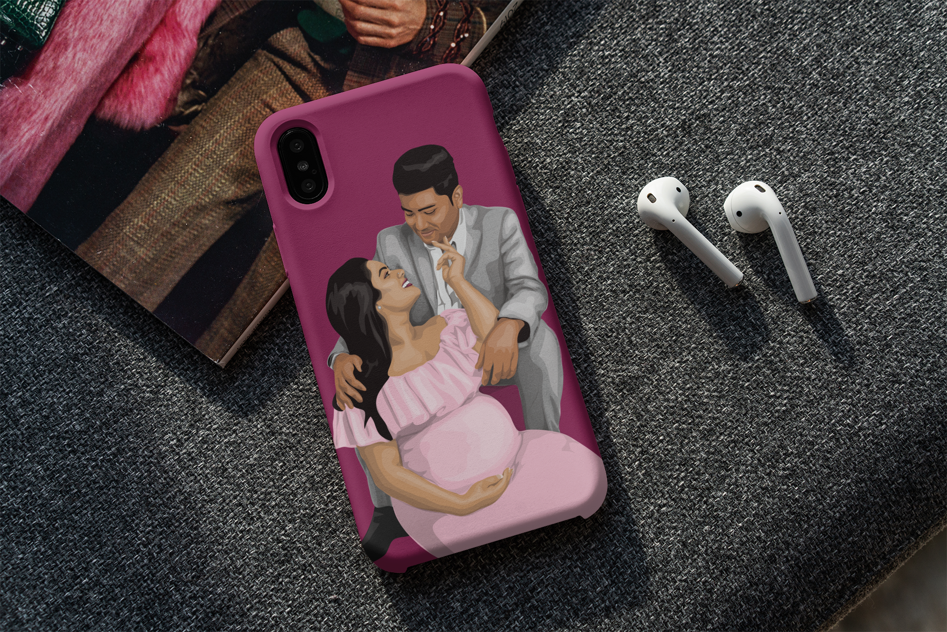 illustrated valentines day phone case gift by Creative Banter