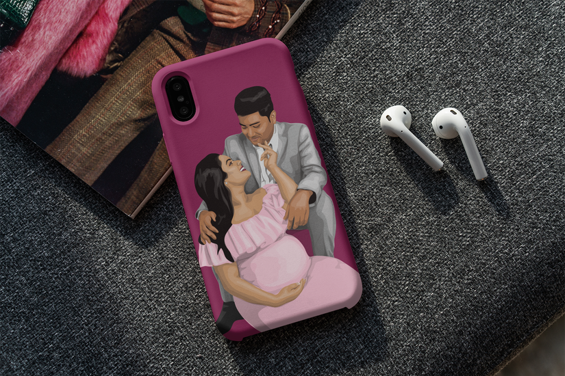 illustrated valentines day phone case gift by Creative Banter