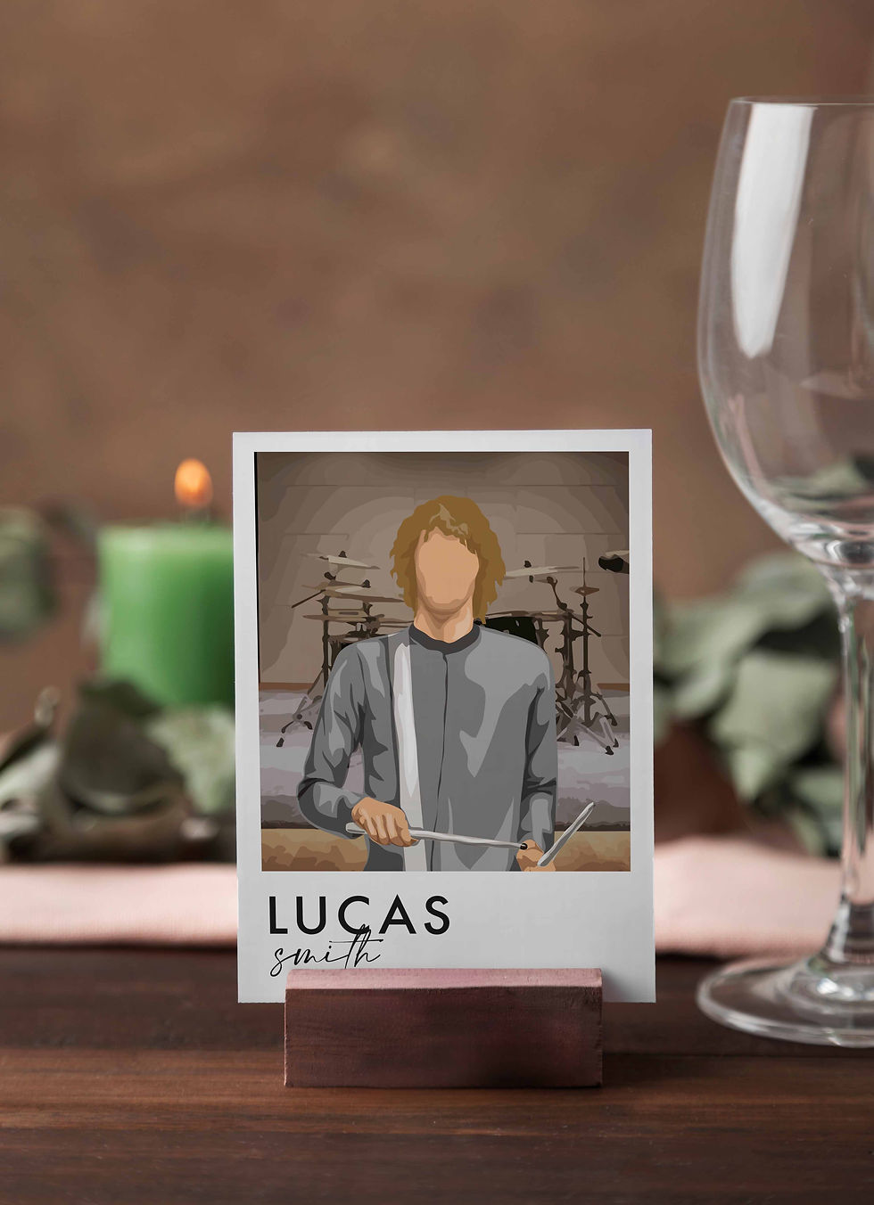 Thumbnail: Guest Illustrated Wedding Favour Place Card Polaroid faceless
