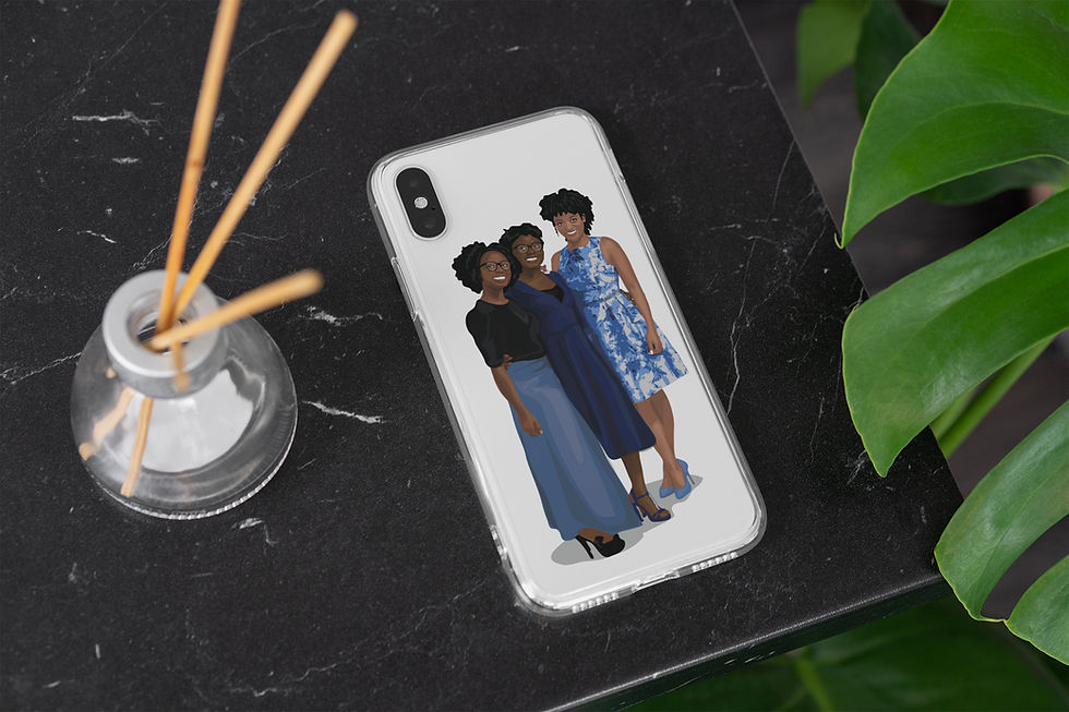 Thumbnail: Personalised Illustrated Clear Phone Case for Her