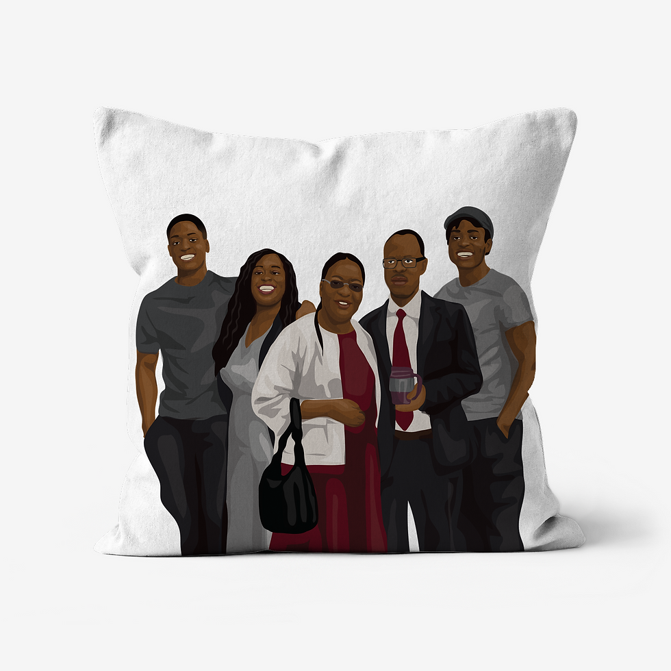 Thumbnail: Personalised Illustrated Family Cushion
