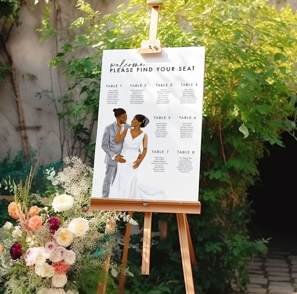 Thumbnail: Multipurpose Illustrated Wedding Seating Plan portrait