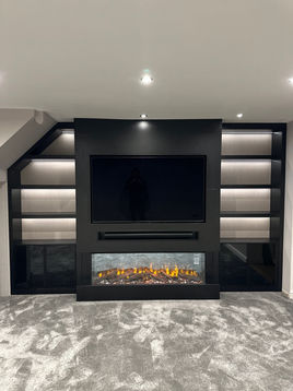 TV Media Wall Units with Fireplace