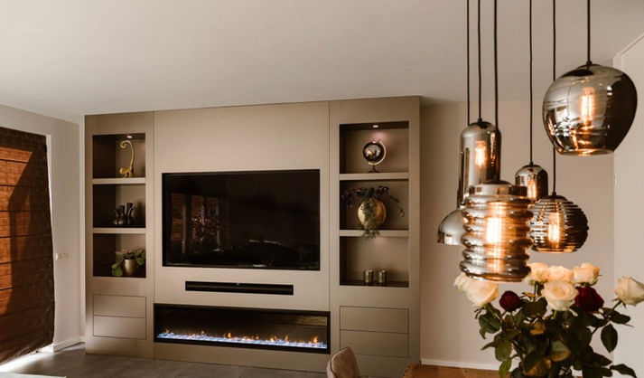 
TV Media Wall Units with Fireplace