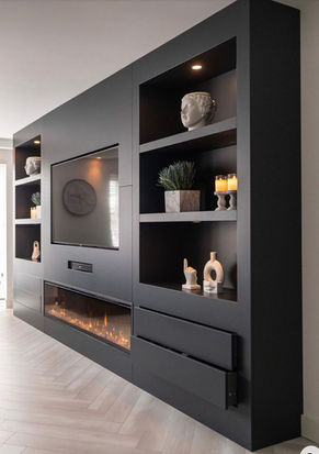 TV Media Wall Units with Fireplace