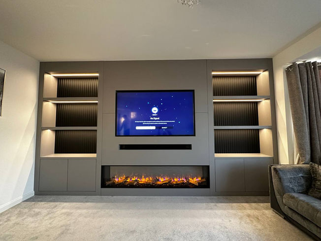
TV Media Wall Units with Fireplace