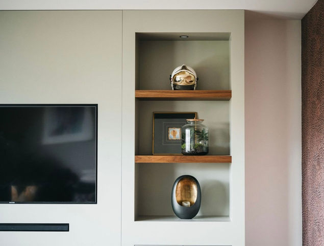 Create a captivating centerpiece in your living room with a custom-made media and fireplace wall. From the sleek and modern design to the intelligent storage solutions, this bespoke solution transforms your space into a stylish and functional entertainment hub.
Indulge in the ultimate home entertainment setup with our bespoke made-to-measure