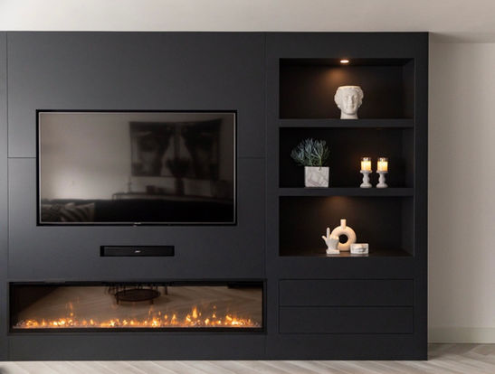 TV Media Wall Units with Fireplace