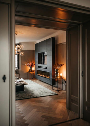 Personalize your living room with a custom-made media and fireplace wall that reflects your unique style. With its tailored design and meticulous attention to detail, this bespoke solution creates a cohesive and visually striking focal point, enhancing both the functionality and aesthetics of your space.