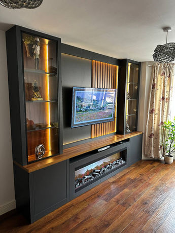 TV Media Wall Units with Fireplace