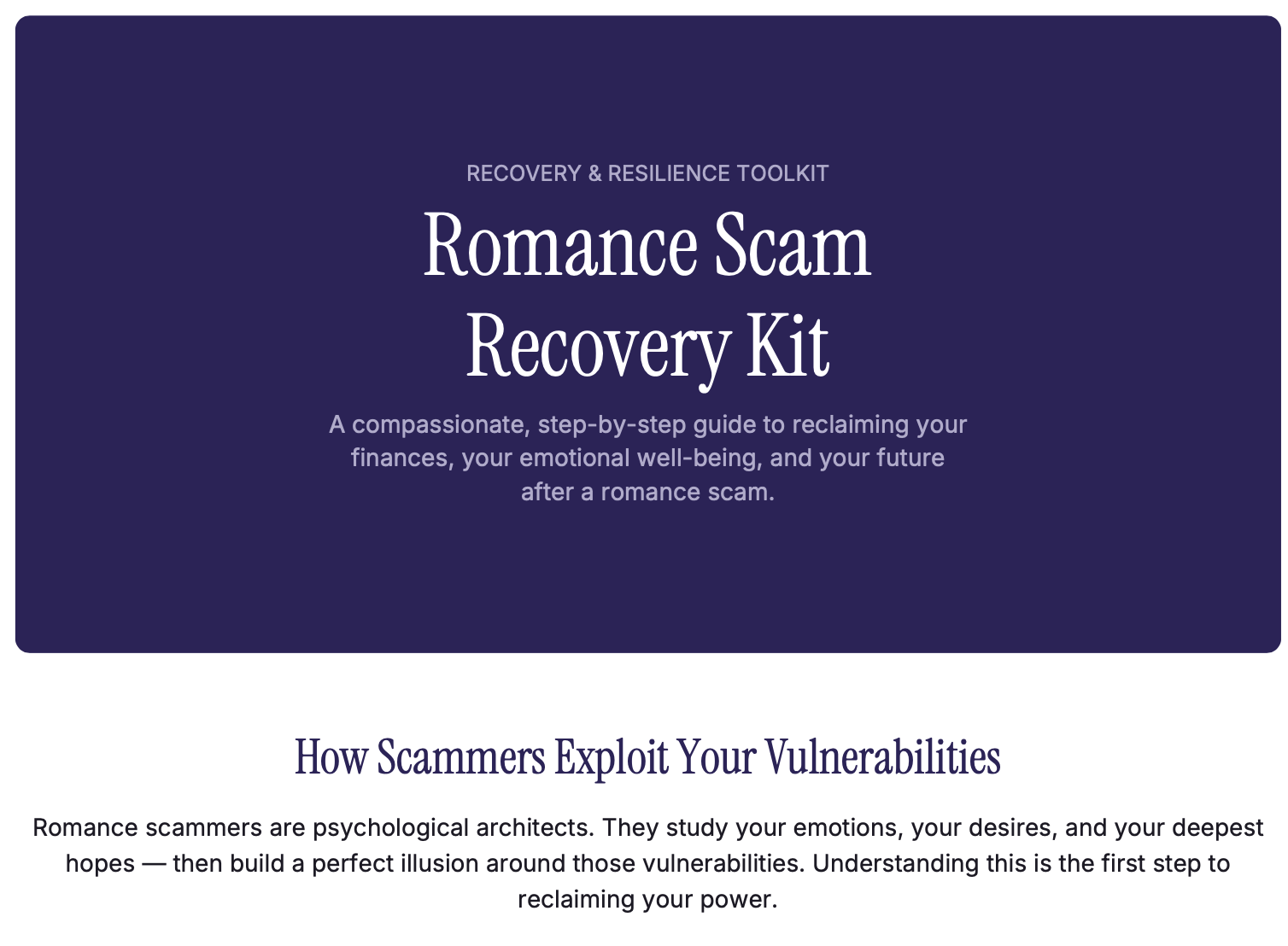Romance Scam Recovery Guide