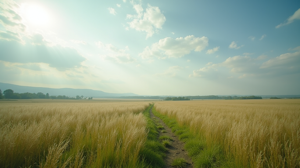 Wide angle view of a vast and inviting natural landscape
