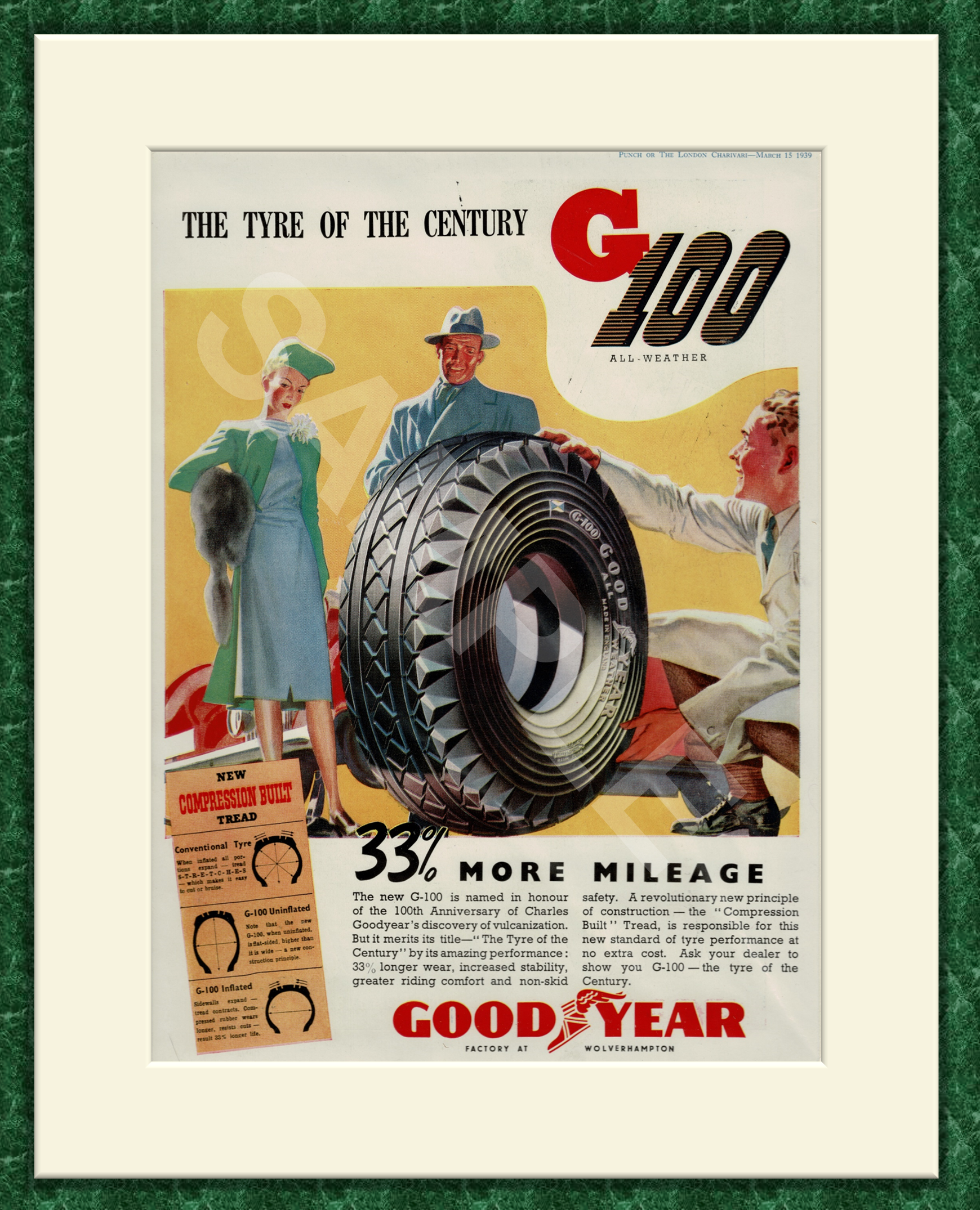 G-100 Good Year Tyres Original Advert 1939