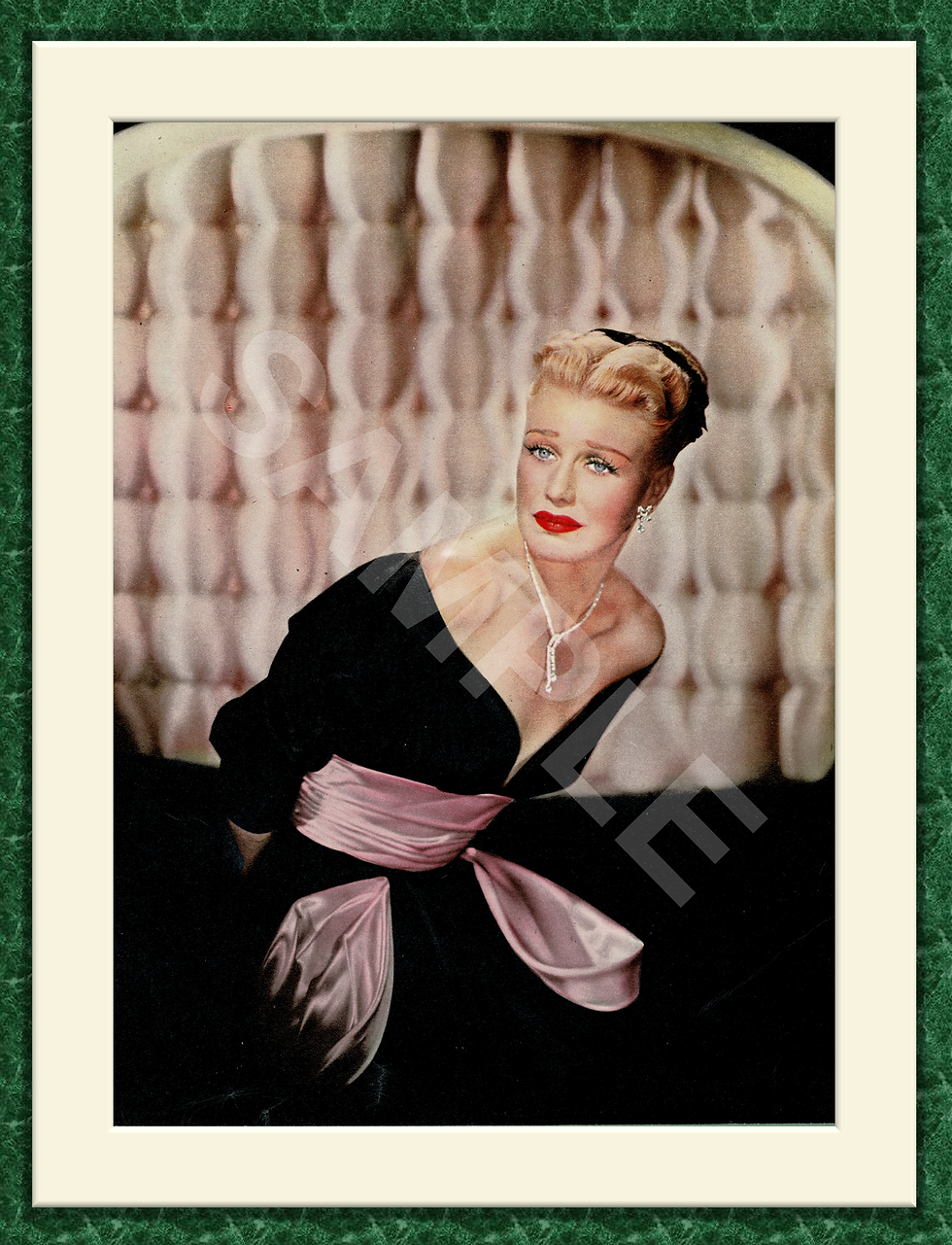 Ginger Rogers Original Magazine Portrait Poster 1950
