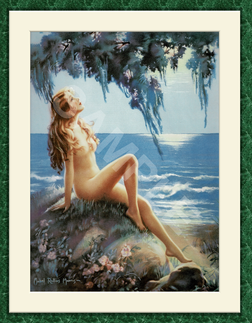 Vintage Pin Up Girl "Moonlight Rhapsody" by Mabel Rollings Harris