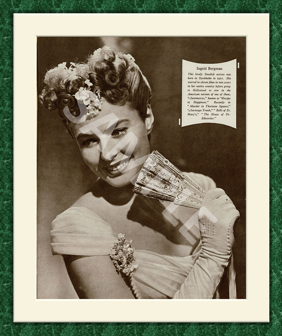Ingrid Bergman Original Magazine Portrait Poster 1947