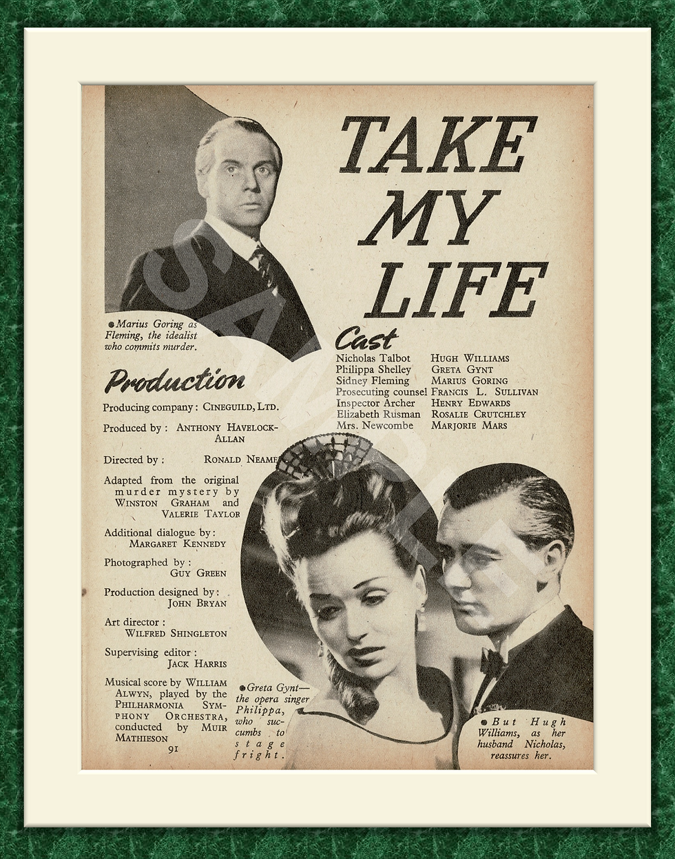 Take my Life Original Advert 1948