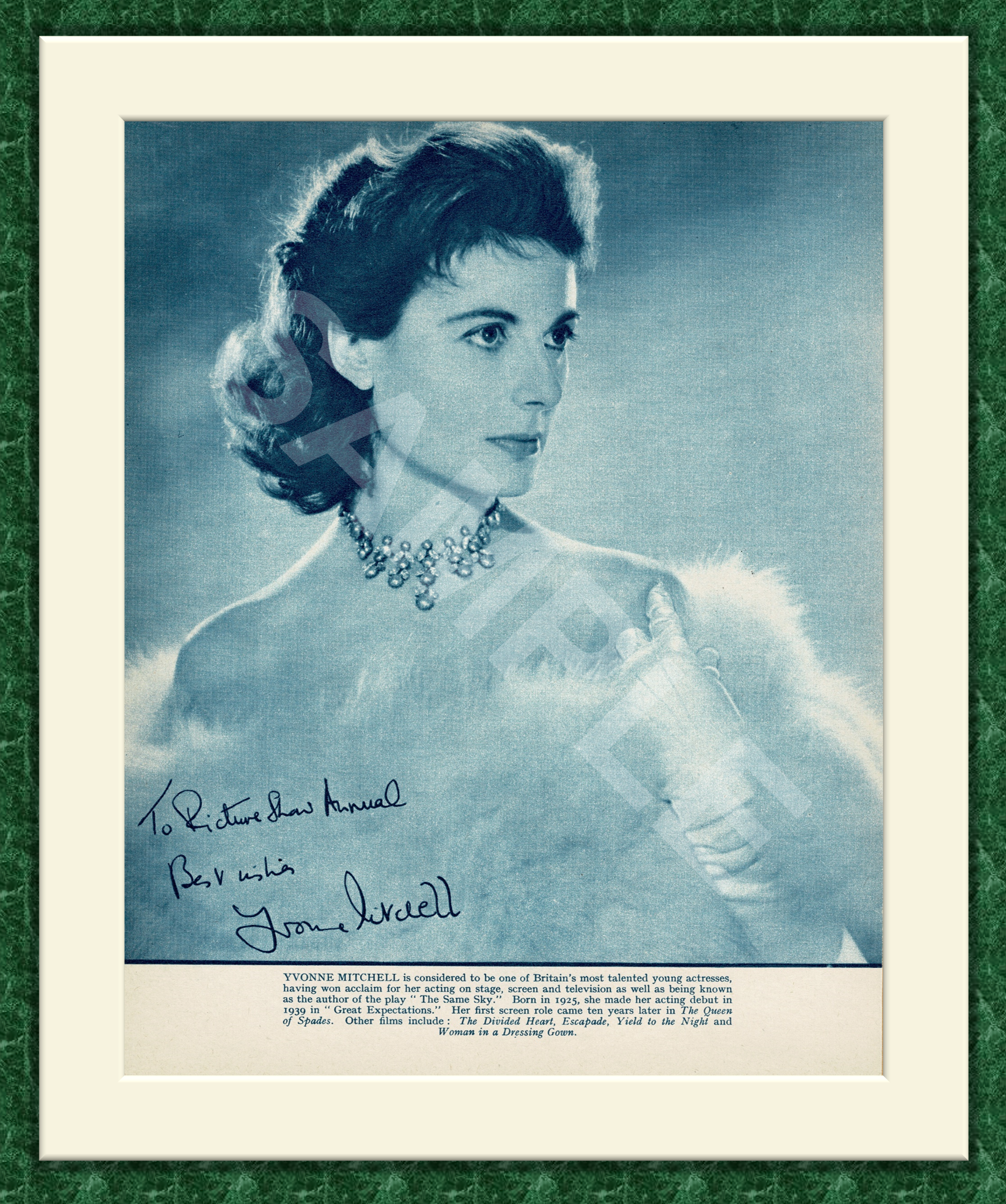 Yvonne Mitchell Original Magazine Portrait Poster 1958