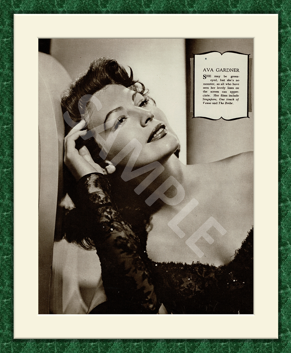 Ava Gardner Original Magazine Portrait Poster 1950