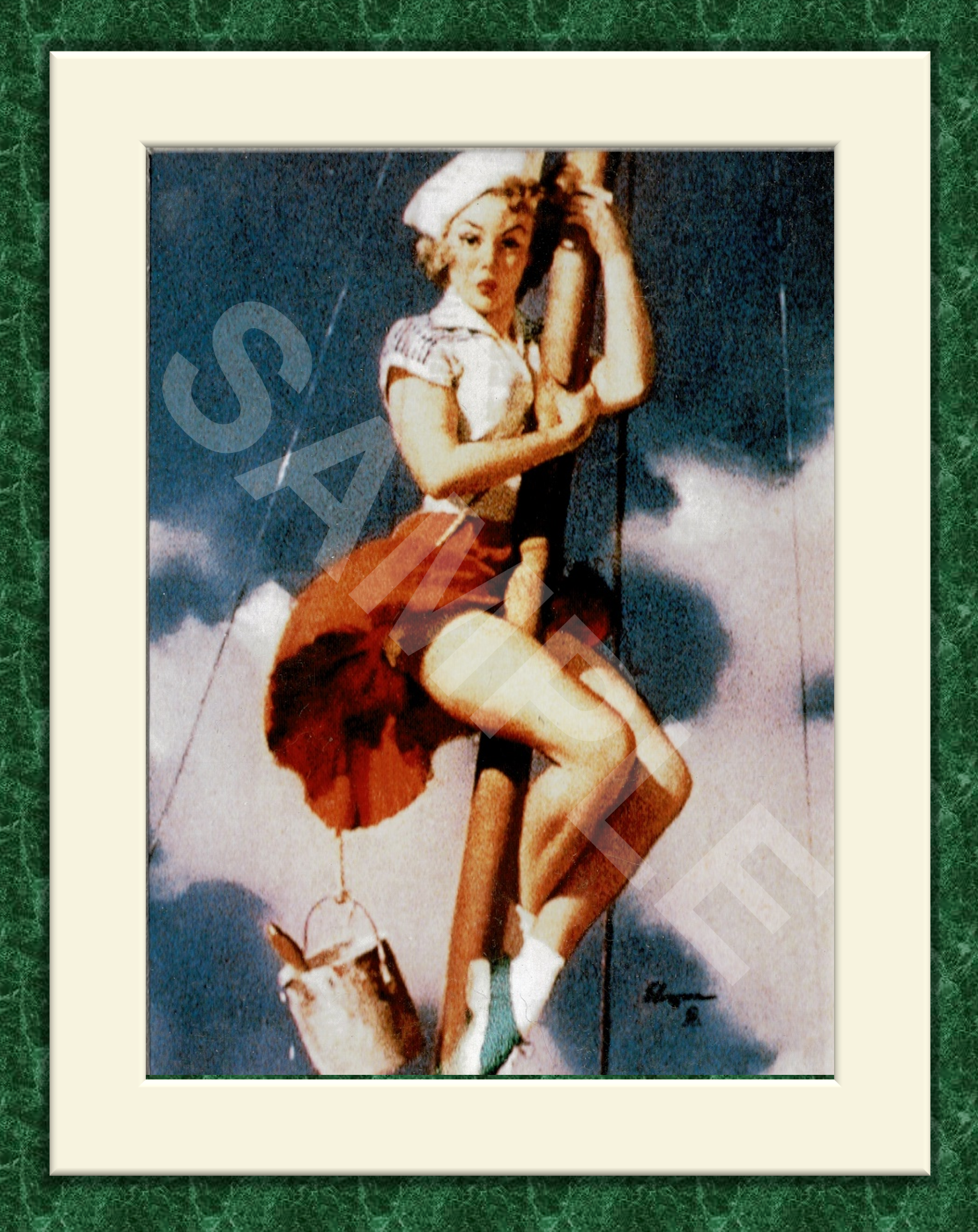 Vintage Pin Up Girl "Sitting Pretty" by Gil Elvgren