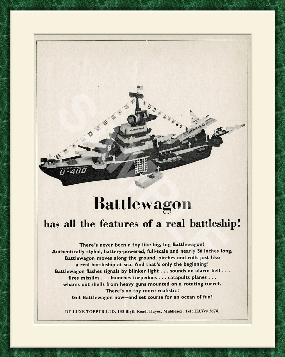 Battlewagon Battleship Toy Original Advert 1966