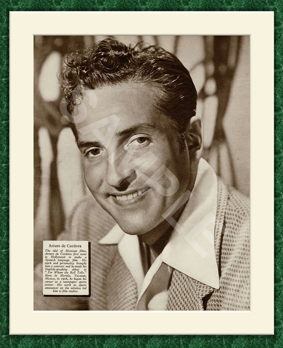 Arturo de Cordova Original Magazine Portrait Poster 1947