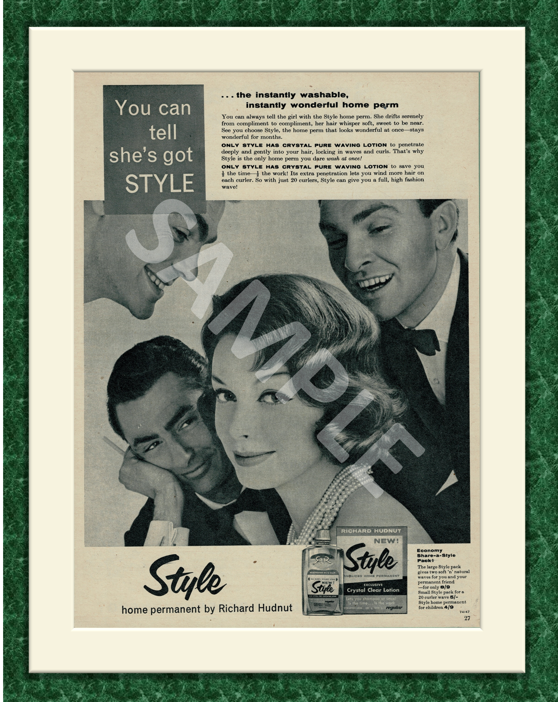 Style Waving Lotion Powder Original Advert 1959