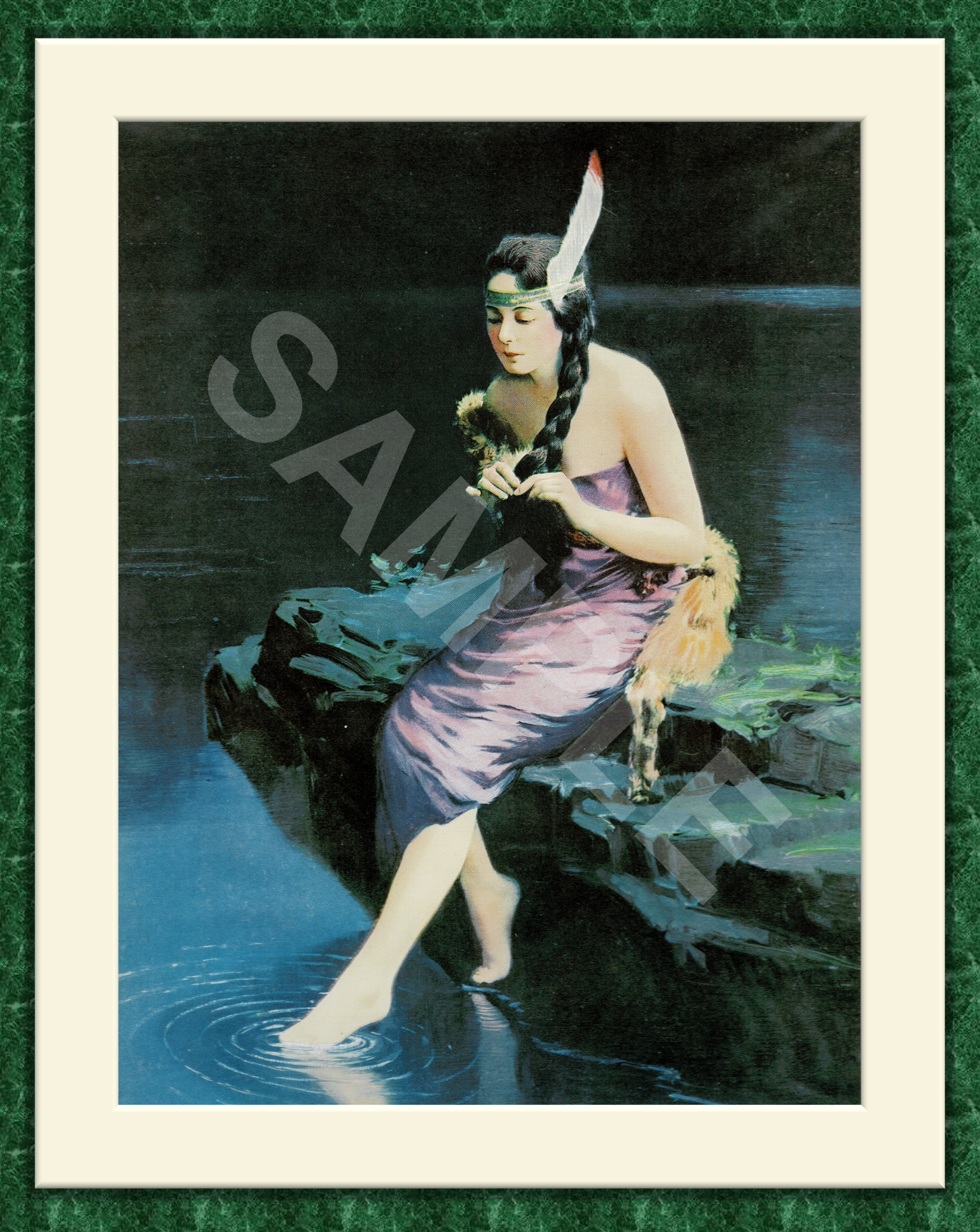 Vintage Native American Art "Minnehaha" by James Aruthur