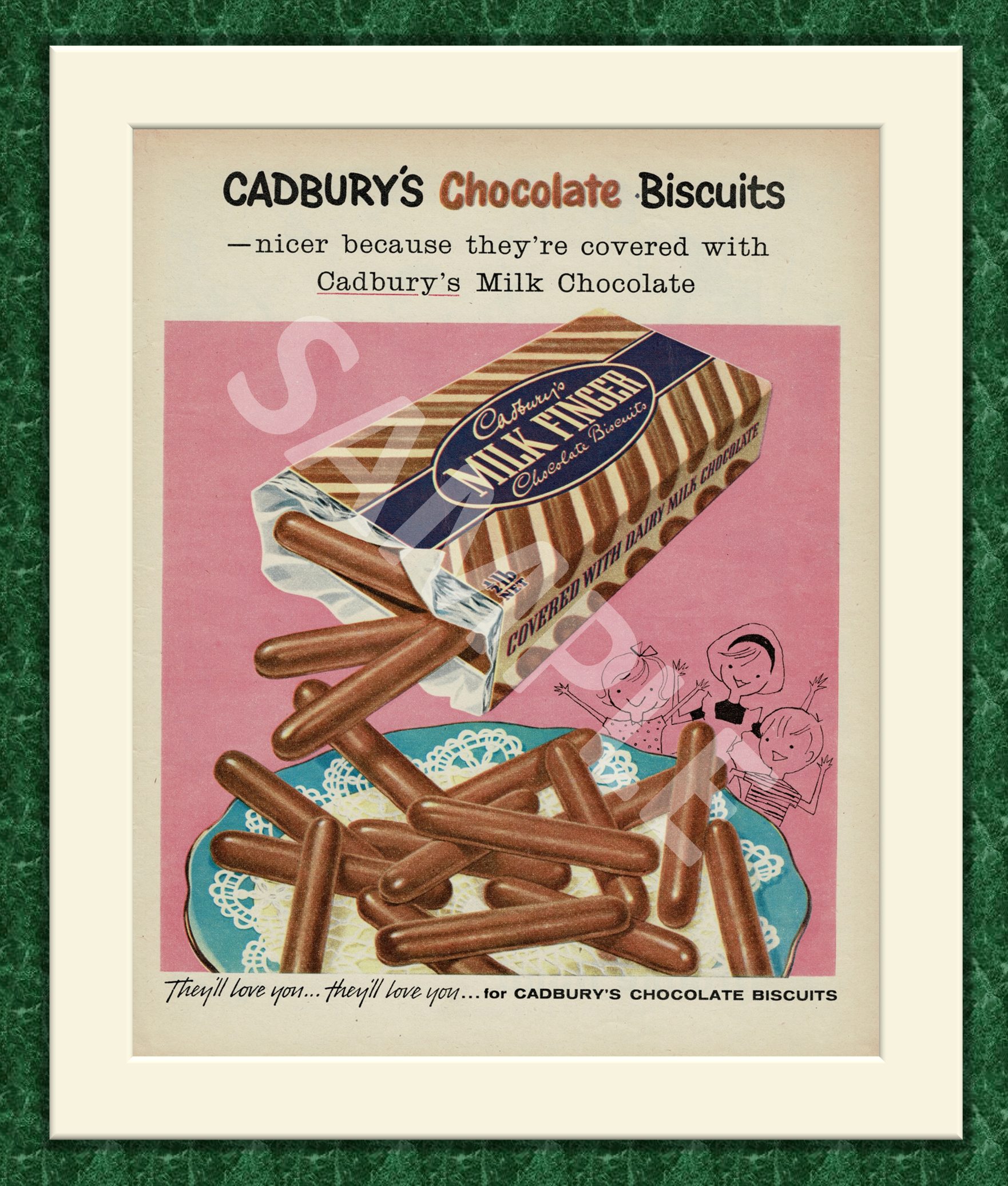 Cadbury's Chocolate Biscuits Original Advert 1959