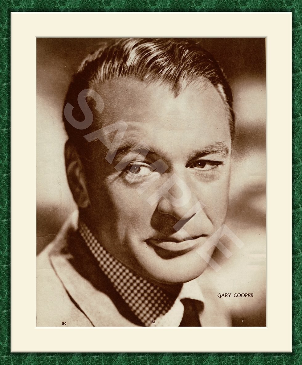 Gary Cooper Original Magazine Portrait Poster 1950