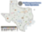 Illustrated map of Mail Management Services' Texas operations, featuring major cities, service areas, and regional icons