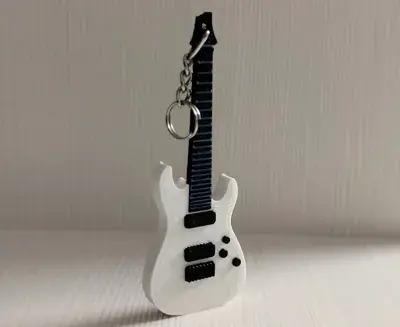 Electric Guitar Key Fob - 3D-printed guitar keychain